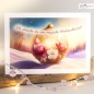 Mobile Preview: Zauberhafte Phantasie Weihnachtskugel mit Vintage Blüten als Grußkarte
