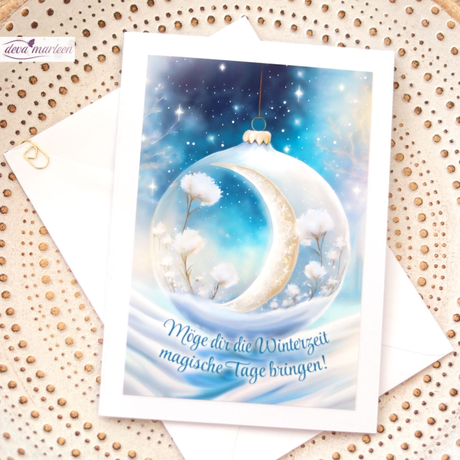 Fine Art Grußkarten Winterzauber Mond Phantasiebilder Boho Stil